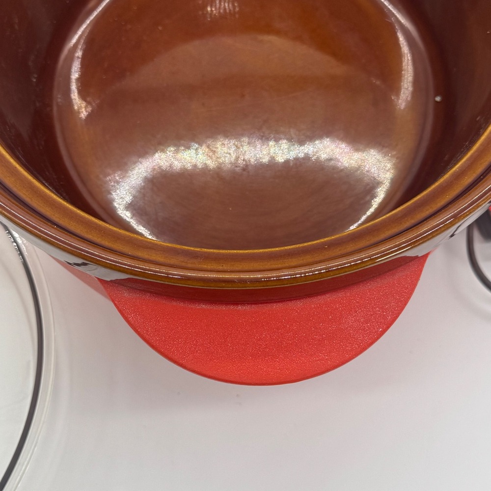 Vintage Rival Crock-Pot Slow Cooker Server Red Model 3300-2 Brown Ceramic Insert - Picture 5 of 8